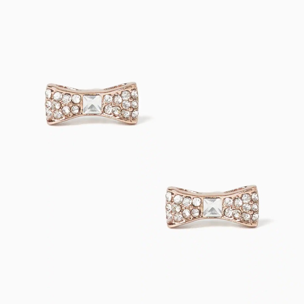 Kate Spade new bow earrings in rose gold